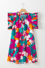 Load image into Gallery viewer, Ruffled Printed Cap Sleeve Mini Dress