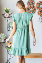Load image into Gallery viewer, Heimish Full Size Short Sleeve V Neck Ruffled Hem Dress