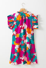 Load image into Gallery viewer, Ruffled Printed Cap Sleeve Mini Dress
