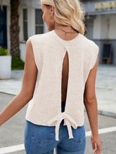 Load image into Gallery viewer, Cutout Round Neck Sleeveless Sweater