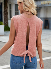 Load image into Gallery viewer, Cutout Round Neck Sleeveless Sweater
