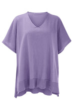 Load image into Gallery viewer, Slit V-Neck Half Sleeve Knit Top