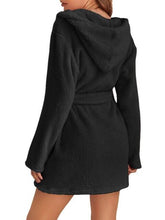 Load image into Gallery viewer, Tie Waist Hooded Robe