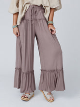 Load image into Gallery viewer, Wide Leg Ruffle Trim Pants
