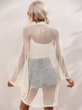 Load image into Gallery viewer, Openwork Open Front Longline Cover Up