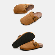 Load image into Gallery viewer, Suede Closed Toe Buckle Slide