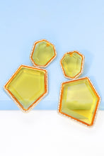 Load image into Gallery viewer, Geometrical Shape Zinc Alloy Frame Resin Dangle Earrings