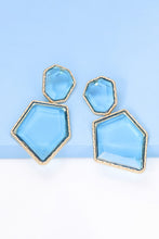 Load image into Gallery viewer, Geometrical Shape Zinc Alloy Frame Resin Dangle Earrings