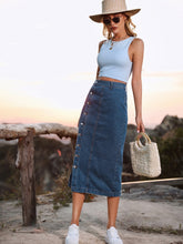 Load image into Gallery viewer, Button Down Denim Skirt