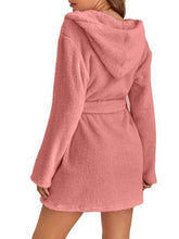 Load image into Gallery viewer, Tie Waist Hooded Robe