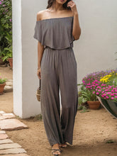 Load image into Gallery viewer, Off-Shoulder Wide Leg Jumpsuit