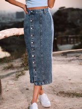 Load image into Gallery viewer, Button Down Denim Skirt