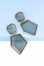 Load image into Gallery viewer, Geometrical Shape Zinc Alloy Frame Resin Dangle Earrings