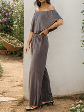 Load image into Gallery viewer, Off-Shoulder Wide Leg Jumpsuit