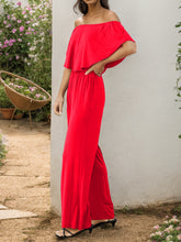 Load image into Gallery viewer, Off-Shoulder Wide Leg Jumpsuit