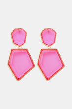Load image into Gallery viewer, Geometrical Shape Zinc Alloy Frame Resin Dangle Earrings