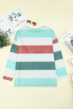Load image into Gallery viewer, Green Plus Size Colorblock Pullover Top
