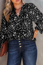 Load image into Gallery viewer, Plus Size Notched Neck Smocked Blouse
