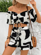 Load image into Gallery viewer, Drawstring Off-Shoulder Top and Shorts Set
