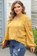 Load image into Gallery viewer, Plus Size Notched Neck Smocked Blouse
