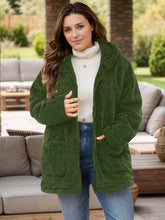 Load image into Gallery viewer, Plus Size Zip Up Long Sleeve Hooded Outerwear
