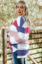 Load image into Gallery viewer, Plus Size Striped Slit Long Sleeve T-Shirt
