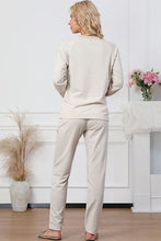 Load image into Gallery viewer, Half Button Round Neck Top and Drawstring Pants Lounge Set
