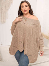 Load image into Gallery viewer, Plus Size Round Neck Batwing Sleeve Sweater
