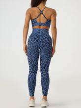 Load image into Gallery viewer, Leopard Crisscross Top and Leggings Active Set
