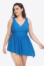 Load image into Gallery viewer, Plus Size Plunge Sleeveless Two-Piece Swimsuit
