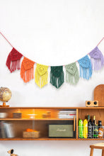 Load image into Gallery viewer, Rainbow Fringe Macrame Banner
