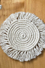 Load image into Gallery viewer, 2-Piece Macrame Round Cup Mat
