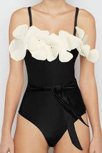 Load image into Gallery viewer, Contrast Flower Detail One-Piece Swimsuit
