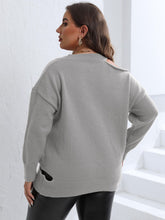 Load image into Gallery viewer, Plus Size Cutout V-Neck Sweater
