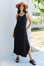 Load image into Gallery viewer, Ninexis Good Energy Full Size Cami Side Slit Maxi Dress in Black
