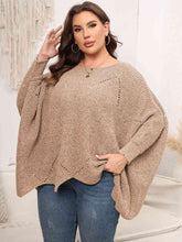 Load image into Gallery viewer, Plus Size Round Neck Batwing Sleeve Sweater
