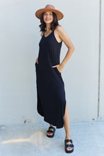 Load image into Gallery viewer, Ninexis Good Energy Full Size Cami Side Slit Maxi Dress in Black
