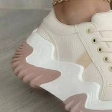 Load image into Gallery viewer, Lace-Up PU Leather Platform Sneakers
