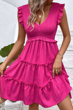 Load image into Gallery viewer, Smocked Frill Trim Deep V Dress
