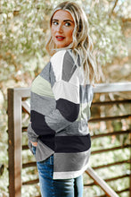 Load image into Gallery viewer, Plus Size Striped Slit Long Sleeve T-Shirt
