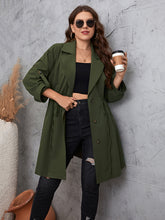 Load image into Gallery viewer, Plus Size Lapel Collar Roll-Tab Sleeve Trench Coat
