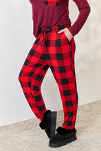 Load image into Gallery viewer, Zenana Full Size Plaid Round Neck Top and Pants Pajama Set
