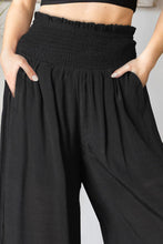 Load image into Gallery viewer, Smocked Waist Wide Leg Pants with Pockets
