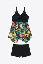 Load image into Gallery viewer, Plus Size Floral Two-Tone Asymmetrical Hem Two-Piece Swimsuit
