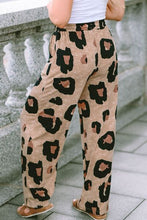 Load image into Gallery viewer, Leopard Drawstring Wide Leg Pants with Pockets
