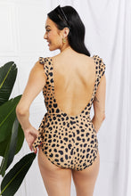 Load image into Gallery viewer, Marina West Swim Full Size Float On Ruffle Faux Wrap One-Piece in Leopard
