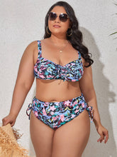 Load image into Gallery viewer, Plus Size Printed Drawstring Detail Bikini Set
