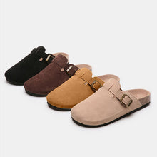 Load image into Gallery viewer, Suede Closed Toe Buckle Slide
