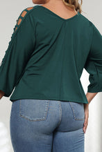 Load image into Gallery viewer, Plus Size Cutout Three-Quarter Sleeve Blouse
